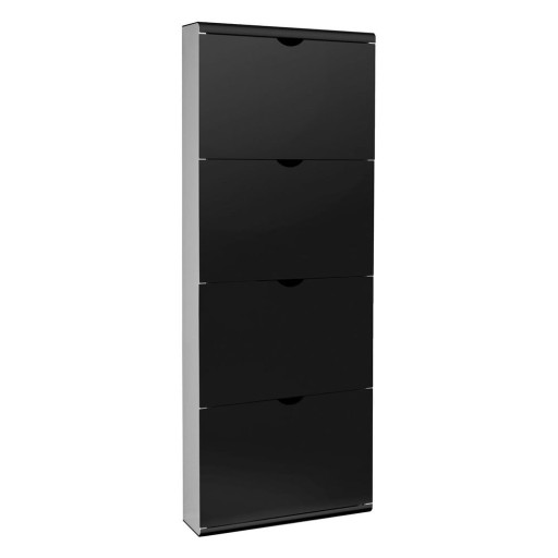 Pantofar negru cu deschidere înclinată din metal 51x138x16 cm – Household Pleasure