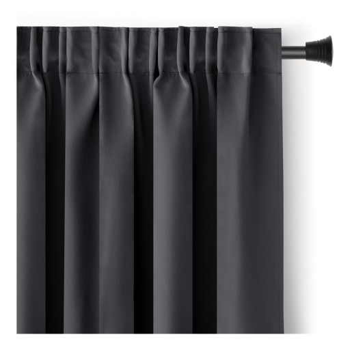 Draperie gri închis blackout/termoizolantă 140x270 cm Pleat – Restilo