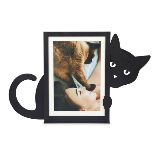 Ramă foto neagră cu picior de susținere din metal 31x19,5 cm Hidden Cat – Balvi