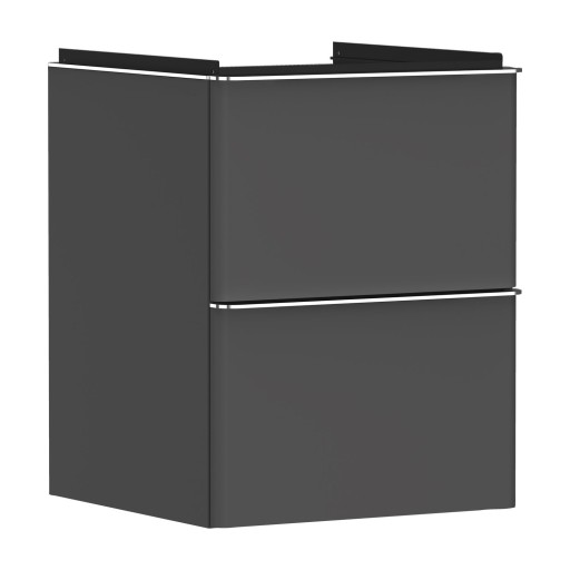 Dulap baza suspendat Hansgrohe Xelu Q cu 2 sertare  48cm  gri diamant mat  manere crom