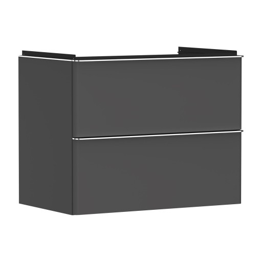 Dulap baza suspendat Hansgrohe Xelu Q cu 2 sertare  78cm  gri diamant mat  manere crom