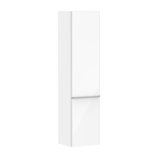 Dulap inalt suspendat Hansgrohe Xelu Q cu usa orientare stanga  40x35x165cm  alb lucios  maner crom