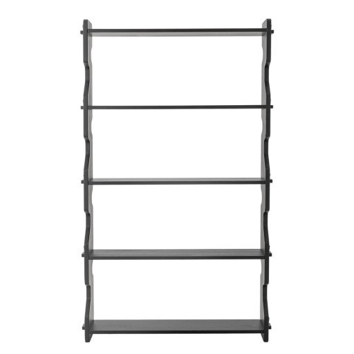 Bibliotecă neagră din lemn de pin 84x140x20 cm Savoya – Bloomingville