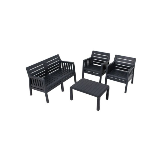 Set mobilier de grădină gri antracit pentru 4 persoane Lara – Floriane Garden