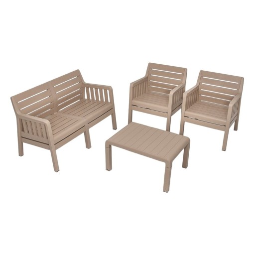 Set mobilier de grădină bej pentru 4 persoane Lara – Floriane Garden