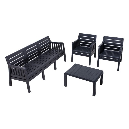 Set mobilier de grădină gri antracit pentru 5 persoane Lara – Floriane Garden