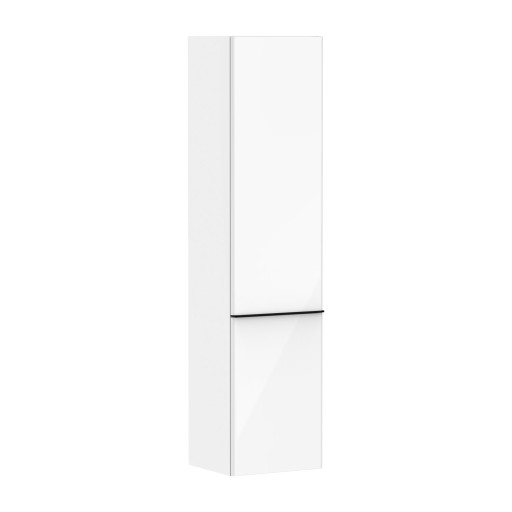 Dulap inalt suspendat Hansgrohe Xelu Q cu usa orientare dreapta  40x35x165cm  alb lucios  maner negru mat
