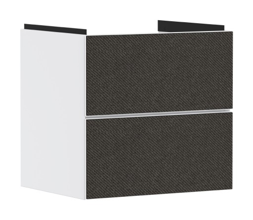 Dulap baza suspendat Hansgrohe Xevolos E cu 2 sertare  58cm  corp alb mat  front textil gri inchis