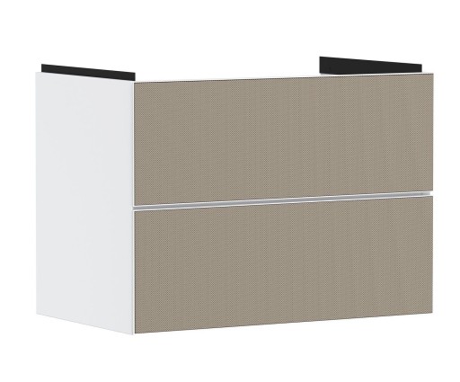 Dulap baza suspendat Hansgrohe Xevolos E cu 2 sertare  78cm  corp alb mat  front ceramic bronz texturat
