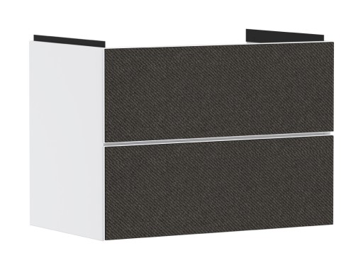 Dulap baza suspendat Hansgrohe Xevolos E cu 2 sertare  78cm  corp alb mat  front textil gri inchis