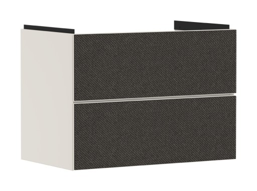Dulap baza suspendat Hansgrohe Xevolos E cu 2 sertare  78cm  corp bej mat  front textil gri inchis