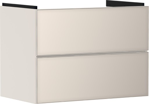 Dulap baza suspendat Hansgrohe Xevolos E cu 2 sertare  78cm  corp bej mat  front bej metalic