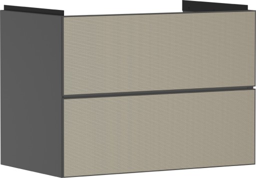 Dulap baza suspendat Hansgrohe Xevolos E cu 2 sertare  78cm  corp gri mat  front ceramic bronz texturat