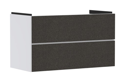Dulap baza suspendat Hansgrohe Xevolos E cu 2 sertare  98cm  corp alb mat  front textil gri inchis