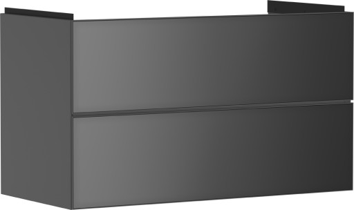 Dulap baza suspendat Hansgrohe Xevolos E cu 2 sertare  98cm  corp gri mat  front gri metalic