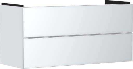 Dulap baza suspendat Hansgrohe Xevolos E cu 2 sertare  118cm  corp alb mat  front alb metalic