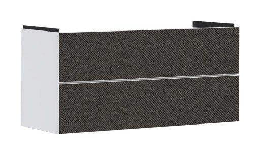 Dulap baza suspendat Hansgrohe Xevolos E cu 2 sertare  118cm  corp alb mat  front textil gri inchis