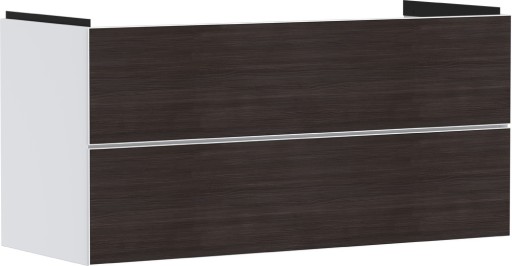 Dulap baza suspendat Hansgrohe Xevolos E cu 2 sertare  118cm  corp alb mat  front stejar inchis
