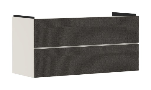 Dulap baza suspendat Hansgrohe Xevolos E cu 2 sertare  118cm  corp bej mat  front textil gri inchis