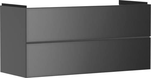 Dulap baza suspendat Hansgrohe Xevolos E cu 2 sertare  118cm  corp gri mat  front gri metalic