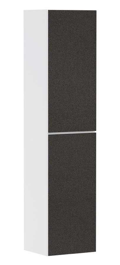 Dulap inalt suspendat Hansgrohe Xevolos E cu usi orientare dreapta  40x36x176cm  corp alb mat  front textil gri inchis