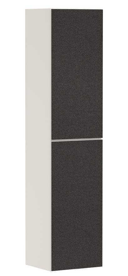 Dulap inalt suspendat Hansgrohe Xevolos E cu usi orientare dreapta  40x36x176cm  corp bej mat  front textil gri inchis