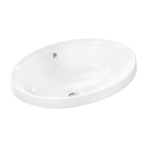 Lavoar oval Hansgrohe Xuniva D cu montare pe blat  55x40cm  fara orificiu baterie  alb