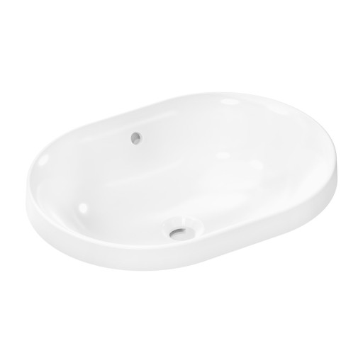Lavoar oval Hansgrohe Xuniva U cu montare pe blat  55x40cm  fara orificiu baterie  alb