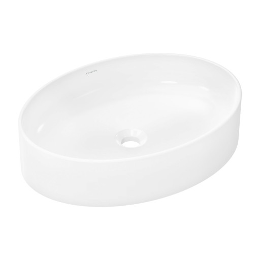 Lavoar oval tip bol Hansgrohe Xuniva D 55x40cm  fara orificiu baterie  fara preaplin  alb