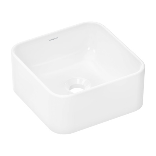 Lavoar patrat tip bol Hansgrohe Xuniva Q 30x30cm  fara orificiu baterie  fara preaplin  alb