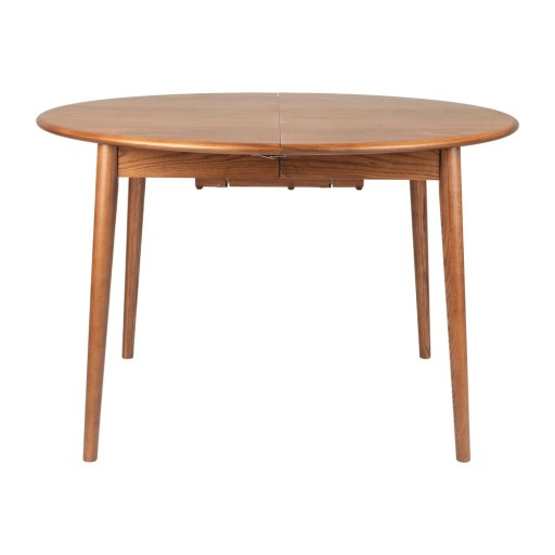 Masă de dining rotundă extensibilă cu blat cu aspect de lemn de nuc cu blat suplimentar ø 120 cm Twist – Zuiver