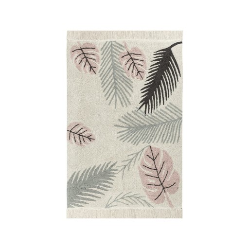 Covor pentru copii roz/crem lavabil/țesut manual din bumbac 140x200 cm Tropical Pink – Lorena Canals