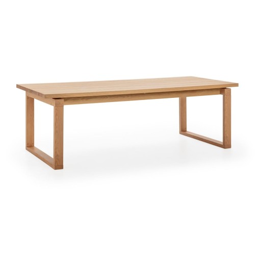 Masă de dining cu blat cu aspect de lemn de stejar 100x220 cm Rina – Marckeric