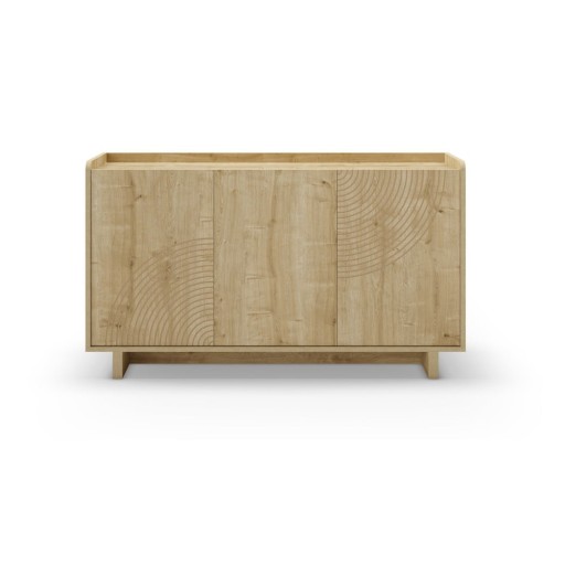 Comodă în culoare naturală cu aspect de lemn de stejar 140x80x40 cm Daira – Marckeric