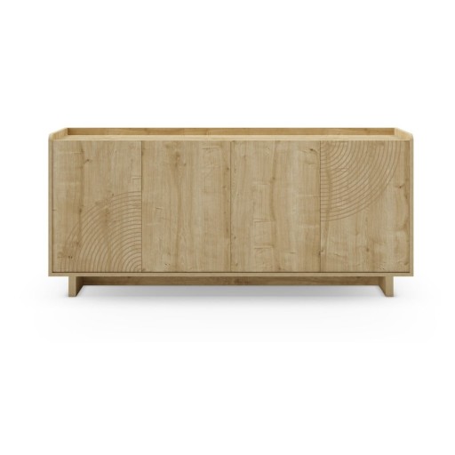 Comodă în culoare naturală cu aspect de lemn de stejar 180x80x40 cm Daira – Marckeric