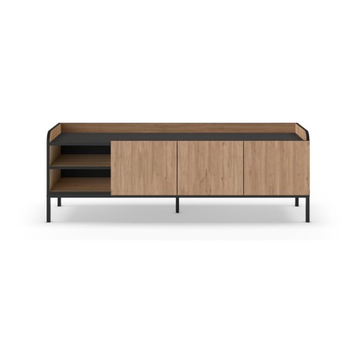 Comodă TV în culoare naturală cu aspect de lemn de stejar 160x55x42 cm Adara – Marckeric