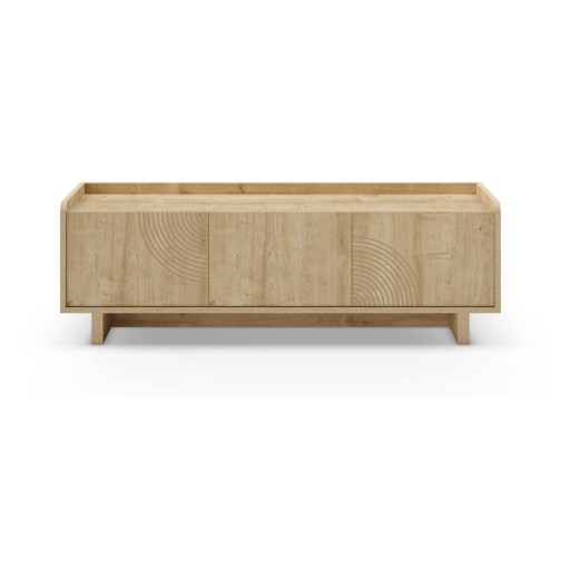 Comodă TV în culoare naturală cu aspect de lemn de stejar 140x45x40 cm Daira – Marckeric
