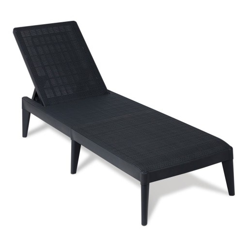 Șezlong de grădină negru din ratan artificial Sirolo – Toomax