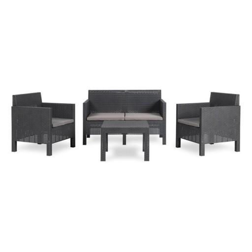 Set mobilier de grădină gri închis din plastic pentru 4 persoane Penelope – Toomax