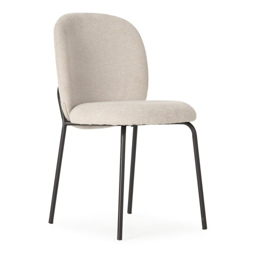 Scaune de dining negre/crem 4 buc. Daia – Marckeric