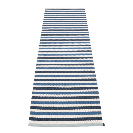 Covor tip traversă pentru interior și exterior albastru/crem 70x240 cm Teo Denim – Pappelina