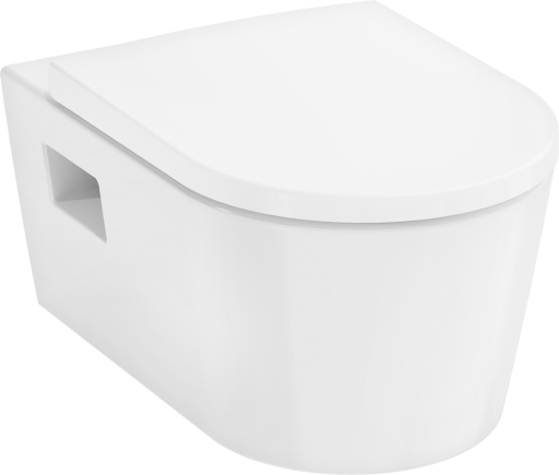 Set vas wc suspendat Hansgrohe EluPura Original S AquaChannel Flush si capac cu inchidere lenta  alb