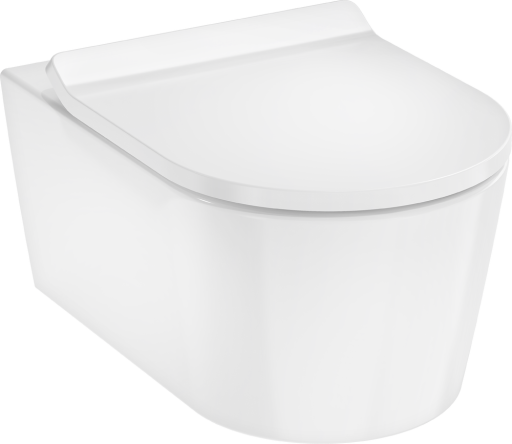Set vas wc suspendat Hansgrohe EluPura S  AquaHelix Flush  HygieneEffect si capac slim cu inchidere lenta  alb