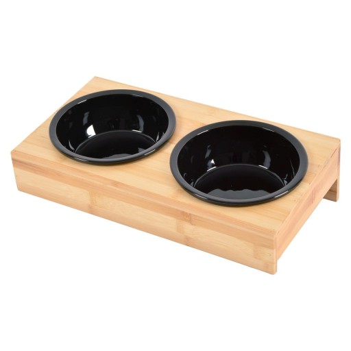 Set boluri cu suport pentru câini, din bambus ø 16 cm – Love Story