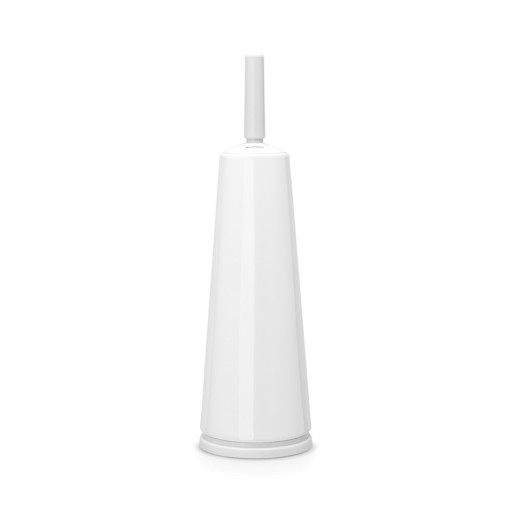 Perie de toaleta cu suport, Brabantia, ReNew, 12x12x42 cm, otel, alb