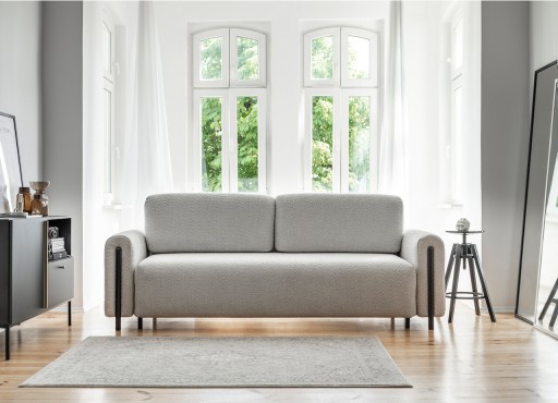 Canapea extensibila 3 locuri, ELTAP, SO-ARC-BL-04ROY, Arcadova, 244x97x97 cm, lemn/poliester, gri inchis/negru