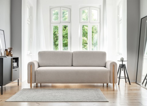 Canapea extensibila 3 locuri, ELTAP, SO-ARC-OA-18ROY, Arcadova, 244x97x97 cm, lemn/poliester, bej/stejar