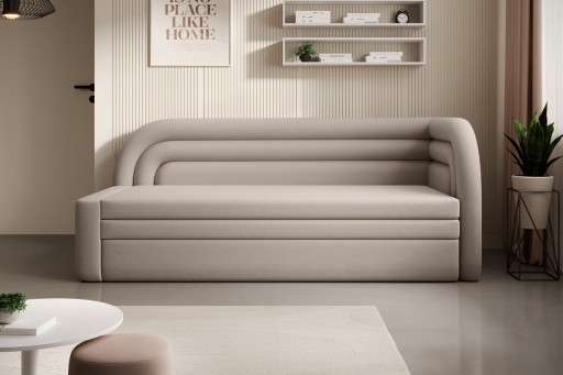 Canapea extensibila brat dreapta 3 locuri, ELTAP, Fabillo, 223x86x80 cm, lemn/poliester, bej