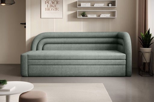 Canapea extensibila brat dreapta 3 locuri, ELTAP, Fabillo, 223x86x80 cm, lemn/poliester, verde