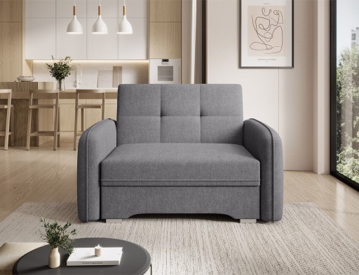 Canapea extensibila 1 loc, ELTAP, Laine, 102x109x84 cm, lemn/poliester, gri